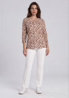 Rabe Love Heart Print Top, Brown Multi