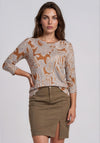 Rabe Vintage Print Top, Brown Multi