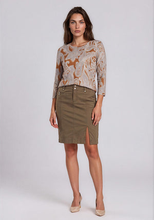 Rabe Vintage Print Top, Brown Multi