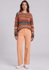 Rabe Knitted Round Neckline Jumper, Orange Multi