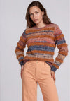 Rabe Knitted Round Neckline Jumper, Orange Multi