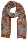 Rabe One Size  Paisley Print Scarf, Brown Multi