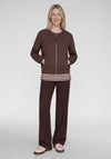Rabe Zip Up with Rhinestone Detail Bomber Jacket, Brown