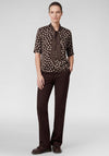 Rabe Polka Dot with Tie Detail Blouse, Brown and White