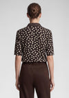 Rabe Polka Dot with Tie Detail Blouse, Brown and White