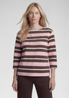 Rabe Ribbed Striped Rhinestone Top, Pink and Brown