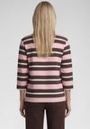 Rabe Ribbed Striped Rhinestone Top, Pink and Brown