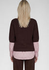Rabe Boat Neckline Knitted with Metallic Detail Pullover, Brown