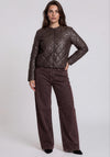 Rabe Quilted Faux Leather Jacket, Brown