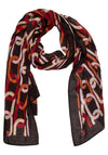 Rabe Geometric Print Scarf, Brown Multi