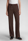 Rabe Stitch Detail Wide Leg Trousers, Brown