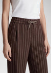 Rabe Stitch Detail Wide Leg Trousers, Brown