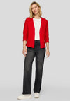 Rabe Ribbed V-Neck Cardigan, Red
