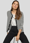 Rabe Button Up Striped Jacket, Black
