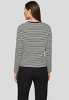 Rabe Button Up Striped Jacket, Black
