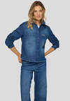 Rabe Button Up Denim Jacket, Blue
