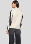 Rabe Zip Up High Neck Gilet, Cream