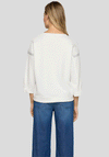Rabe Waffle Texture With Printed Slogan And Rhinestone Detail, White