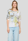 Rabe Graphic Print Knit Short Sleeve Jumper, Green