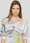 Rabe Graphic Print Knit Short Sleeve Jumper, Green