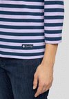 Rabe Striped with Buttons Polo Shirt, Purple