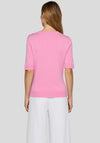 Rabe Fine Knit Button Shoulder Short Sleeve Top, Pink