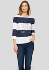 Rabe Striped Rhinestone Detail Jumper, Navy