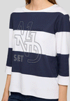 Rabe Striped Rhinestone Detail Jumper, Navy