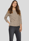 Rabe Geometric Print Long Sleeve Top, Beige