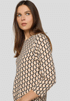 Rabe Geometric Print Long Sleeve Top, Beige