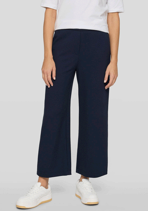 Rabe Elasticated Waist Wide Leg Trousers, Navy