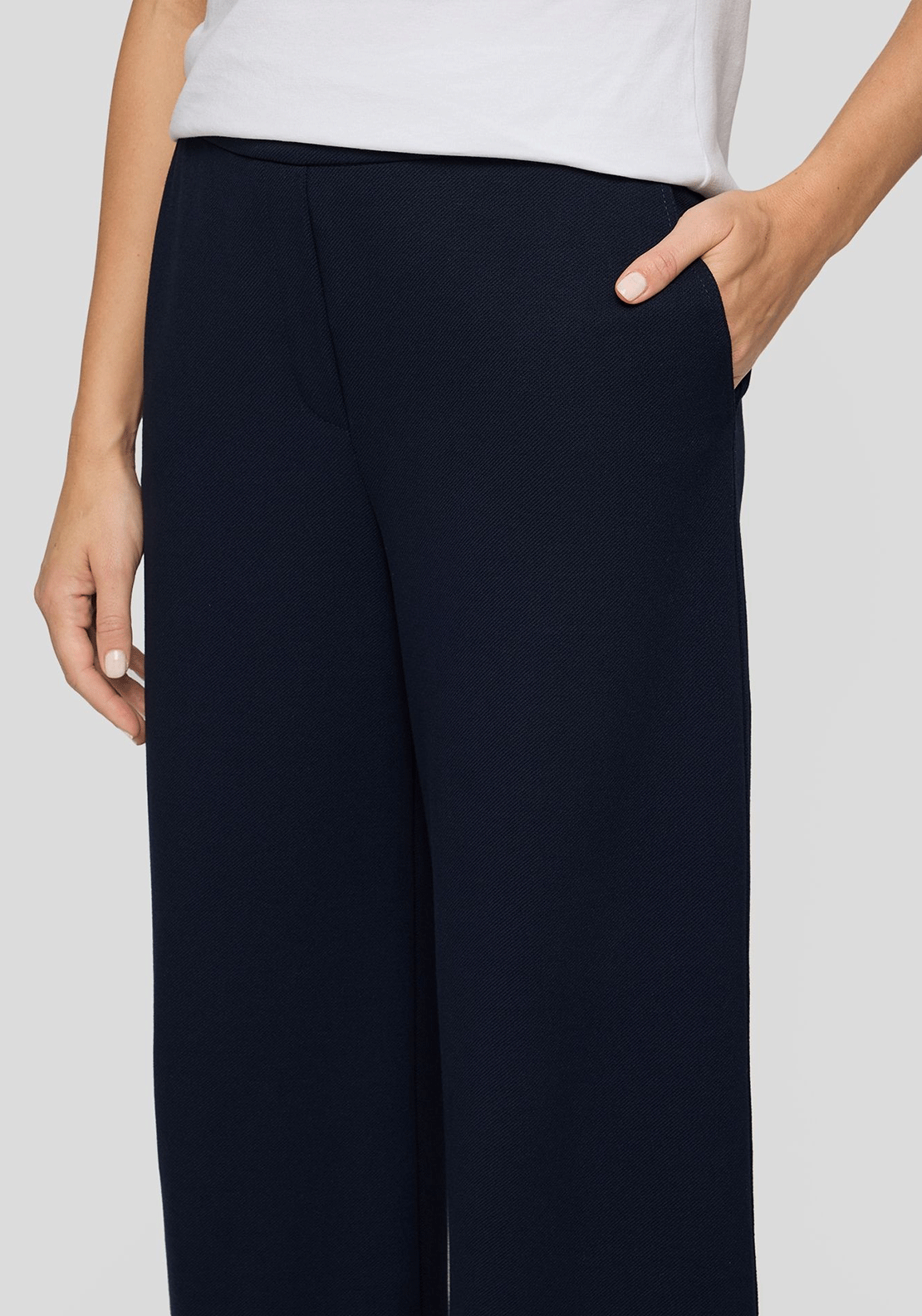 Rabe Elasticated Waist Wide Leg Trousers, Navy