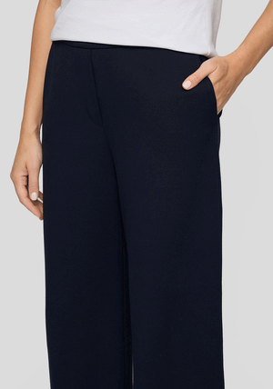 Rabe Elasticated Waist Wide Leg Trousers, Navy