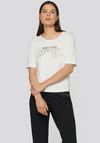 Rabe Printed Slogan With Rhinestone Detail T-Shirt, White