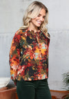 Rant and Rave Autumn Leaf Print Billie Top, Multi
