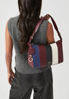 Radley Dukes Place Medium Stripes Quilt Shoulder Bag, Dark Cherry