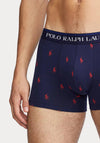 Ralph Lauren 3 Pack Stretch Cotton Trunks, Navy Multi