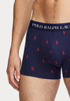 Ralph Lauren 3 Pack Stretch Cotton Trunks, Navy Multi
