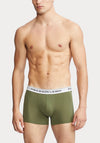 Ralph Lauren 3 Pack Stretch Cotton Trunks, Olive Green Multi