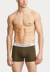 Ralph Lauren 3 Pack Stretch Cotton Trunks, Olive Green Multi