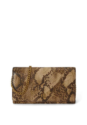 Ralph Lauren Adair II Reptile Print Crossbody Bag, Brown Multi