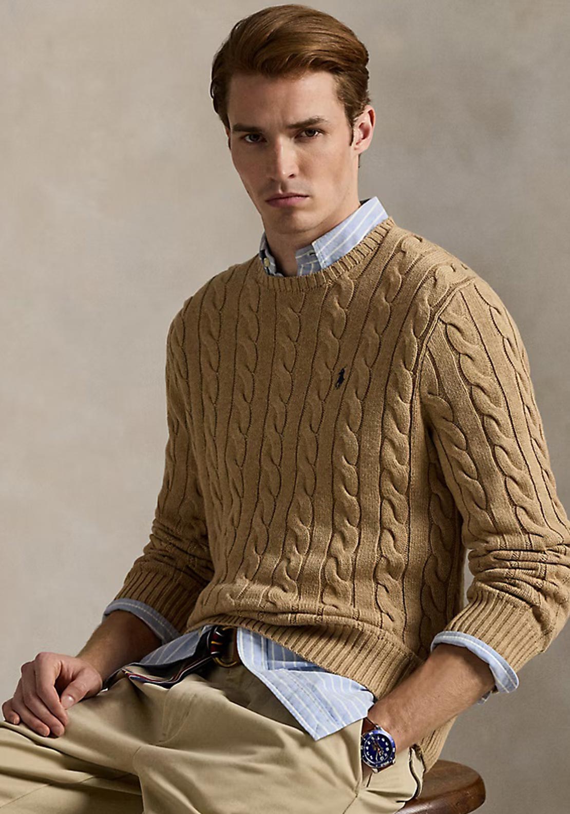 Ralph Lauren Cable Knit Jumper, Camel