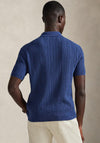 Ralph Lauren Cable Knit Cotton Polo Shirt, Navy Heather