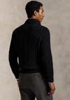 Ralph Lauren Cable Knit Quarter Zip Jumper, Black