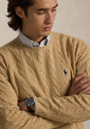 Ralph Lauren Cable Knit Wool-Cashmere Sweater, Camel