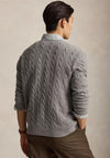 Ralph Lauren Cable Knit Wool-Cashmere Sweater, Grey