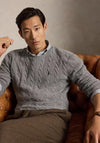 Ralph Lauren Cable Knit Wool-Cashmere Sweater, Grey