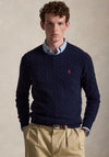 Ralph Lauren Cable Knit Wool-Cashmere Sweater, Navy