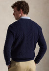 Ralph Lauren Cable Knit Wool-Cashmere Sweater, Navy