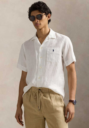 Ralph Lauren Camp Linen Shirt, White